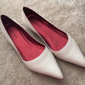 Nine West white flats size 8