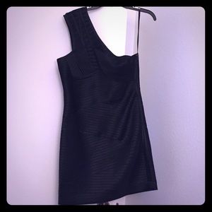 BCBGMaxazria little black one shoulder dress