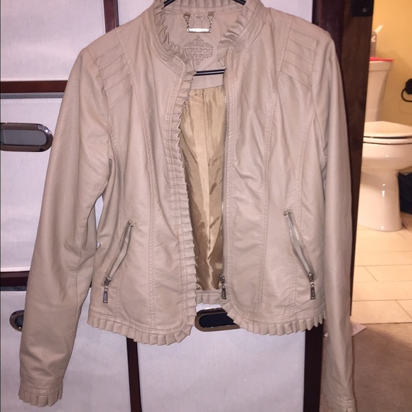 Jou Jou Ruffled Leather Jacket