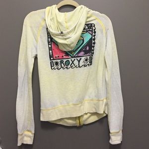 yellow ROXY sweatshirt/zip-up from The Buckle