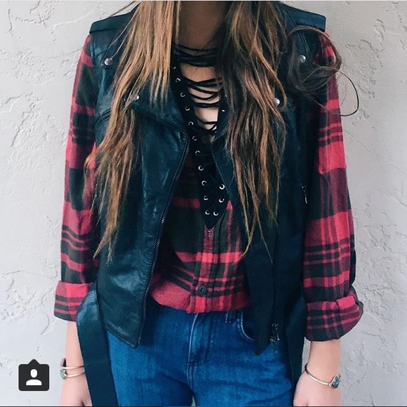 LF Vintage Lace up Flannel - Picture 3 of 4