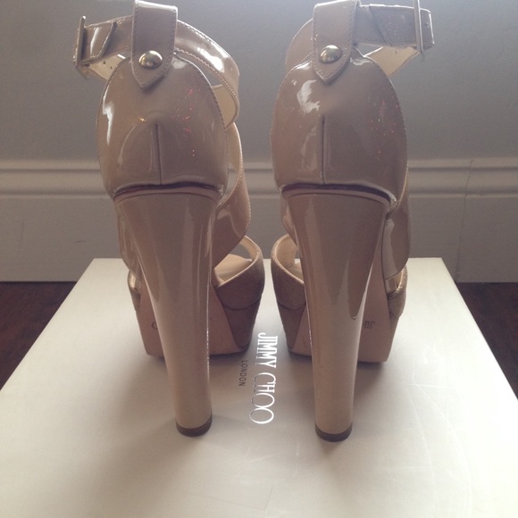 🚫SOLD🚫 Jimmy Choo Fiery Nude Suede Platform 34 4 - Picture 4 of 4