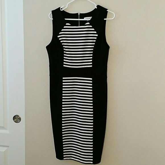 CK black and white dress