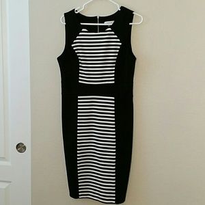 CK black and white dress