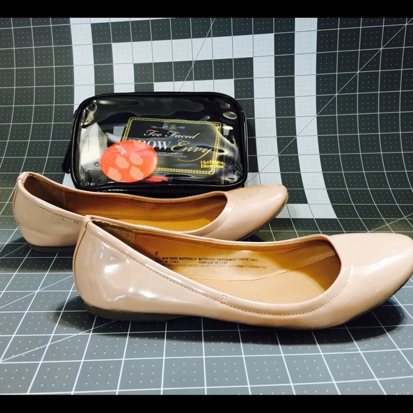 Beige flats size 8 worn once