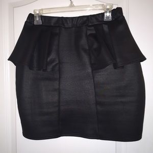Faux Leather Peplum Skirt
