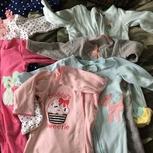 Lot of 3mth carter infant sleepers