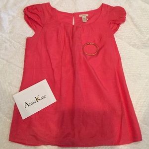 J.Crew cotton silk capped sleeve blouse