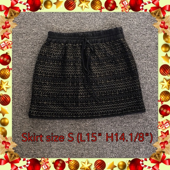 Robbi & Nikki Skirt size S Black/Gold - Picture 1 of 4