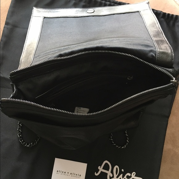 Alice + Olivia Scarlet Black Leather Backpack