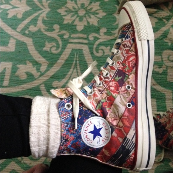 Converse free people high tops floral boho
