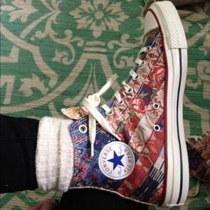 Converse free people high tops floral boho