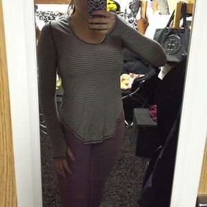 Navy and Cream LS Lululemon Top