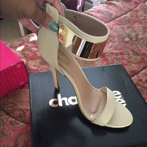 Open toed nude heels