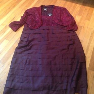 Woman's evening wear plum colored