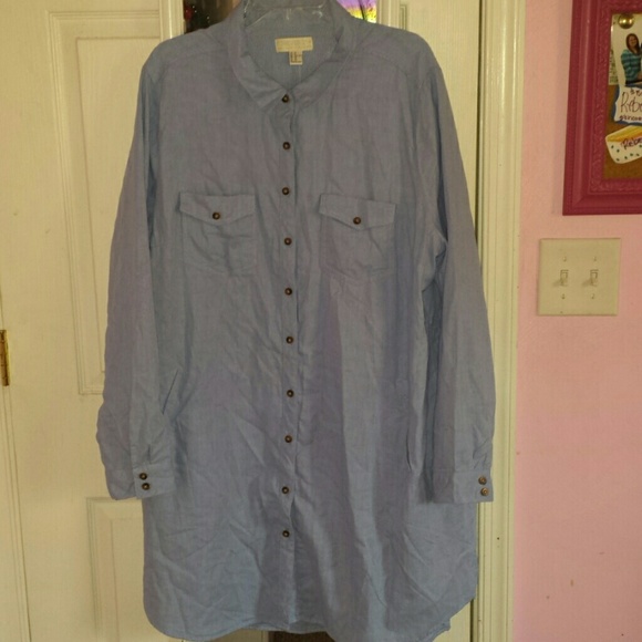 Light Blue Chambray shirt dress