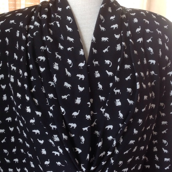 Doncaster black with animal print silk top - Picture 2 of 4