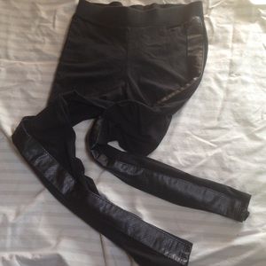 Black PINK leggings with pleather embellishment