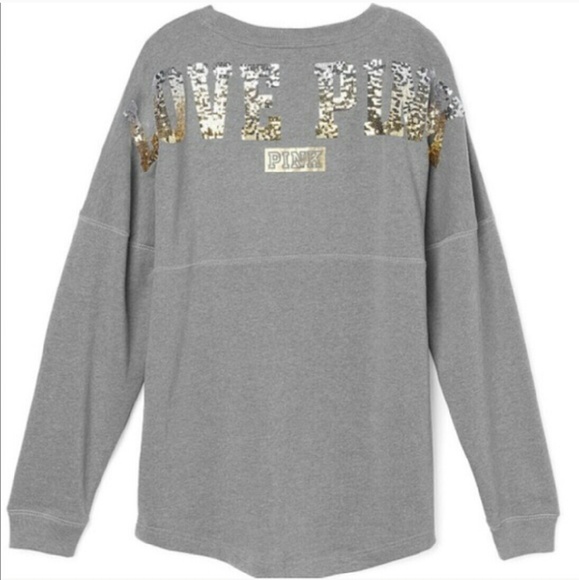 VS PINK Bling Varsity Crew - Picture 2 of 3