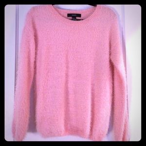 Fuzzy pink sweater