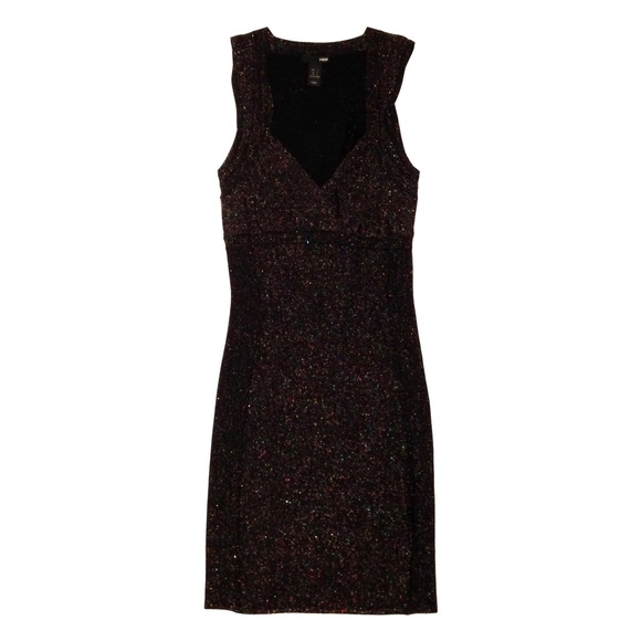 Sleeveless Black Multicolor Metallic Bodycon Dress - Picture 1 of 3