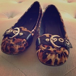 BCBGeneration calf hair leopard print flats