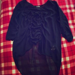 Half sleeved black dressy shirt