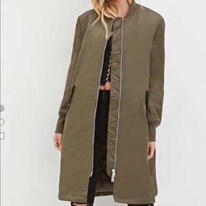 Never worn longline bomber jacket