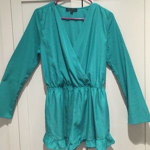 Green romper, size S.