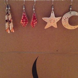 3pair of copper earrings