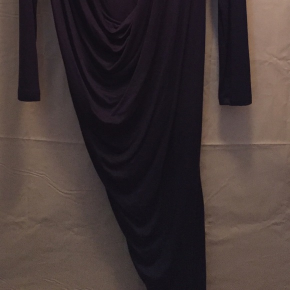 ABS Dark Blue asymmetrical neckline long sleeve - Picture 2 of 5