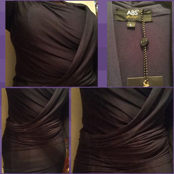 ABS Dark Blue asymmetrical neckline long sleeve - Picture 4 of 5