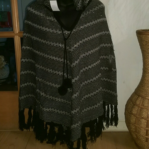$45-BCBGMaxazria hooded poncho
