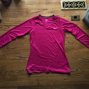 Nike Long Sleeve Pink Dri Fit Top