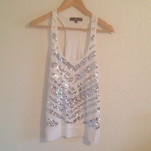 White Sequined Tank