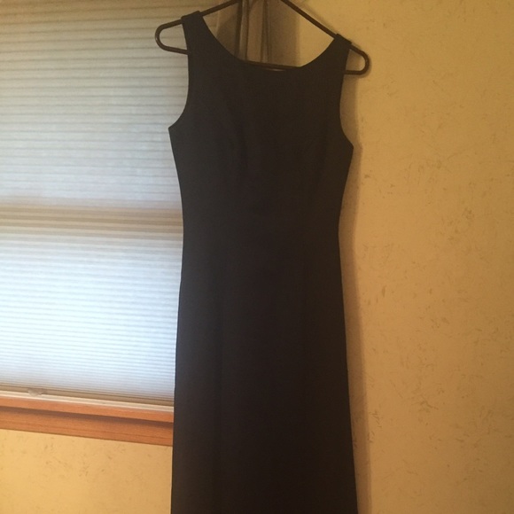 Floor length navy satin dress. Size 4