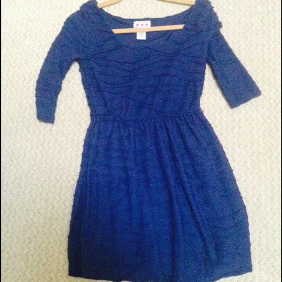 Dark blue 3/4 length sleeve dress - Picture 1 of 1