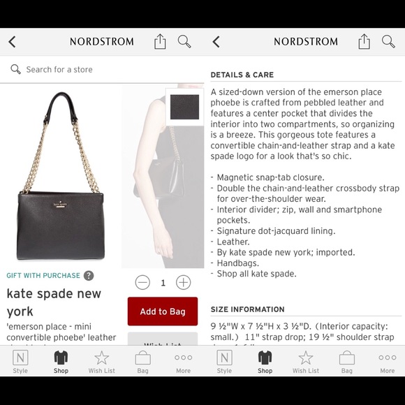 Kate Spade Black Emerson Place Mini