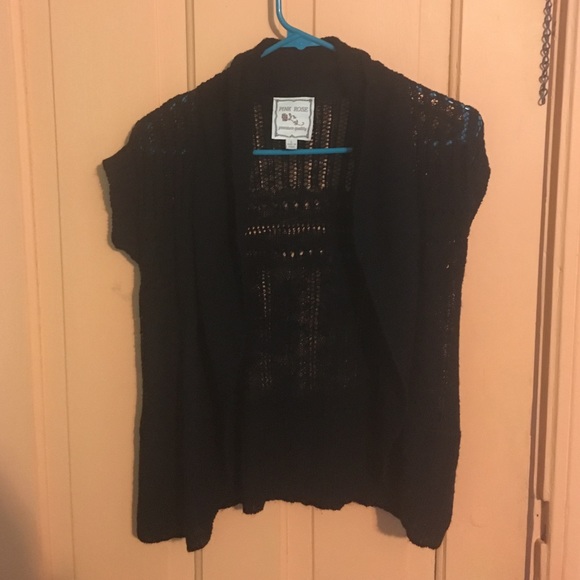 Black sleeveless cardigan