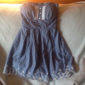 Cotton strapless mini dress