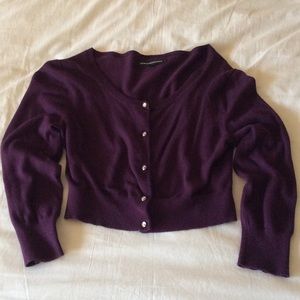 Express Design Studio Cropped Cardigan - Violet