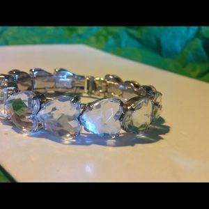 Eye catching crystal heart clamper style bracelet