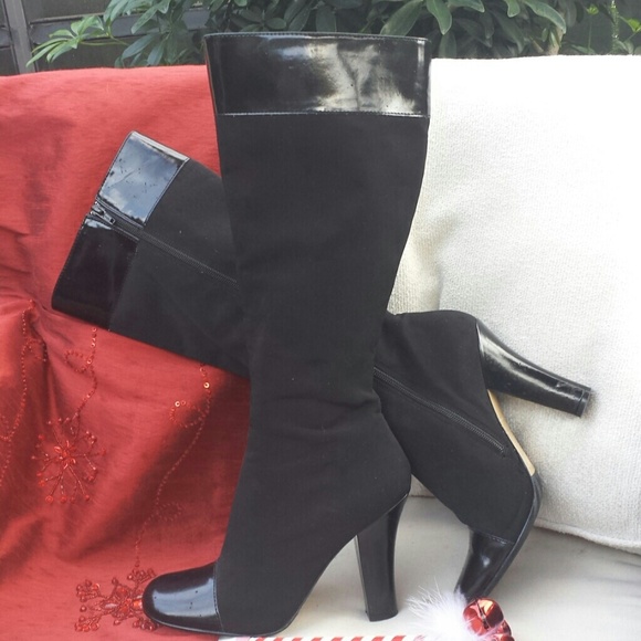 Black knee high boots, Tahari ,size 81/2 M, - Picture 2 of 4