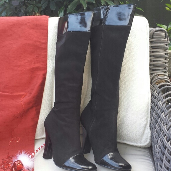 Black knee high boots, Tahari ,size 81/2 M, - Picture 3 of 4