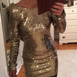 Gold dress and red dress