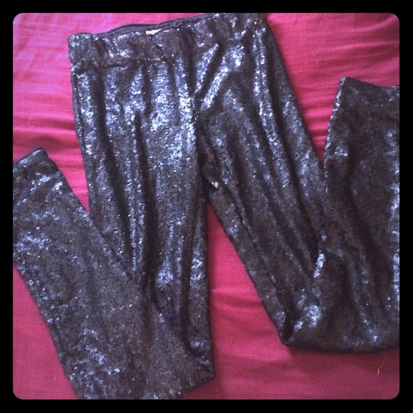 Black sequin leggings