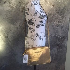 Michael Kors gold cross body bag