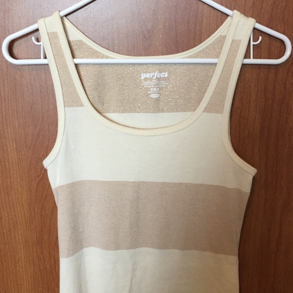 Shimmery gold and cream razorback tank