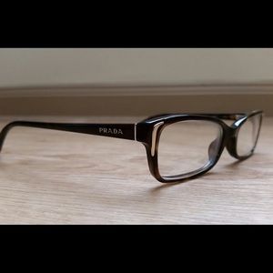 Authentic Prada frames w/ case- gold tone-