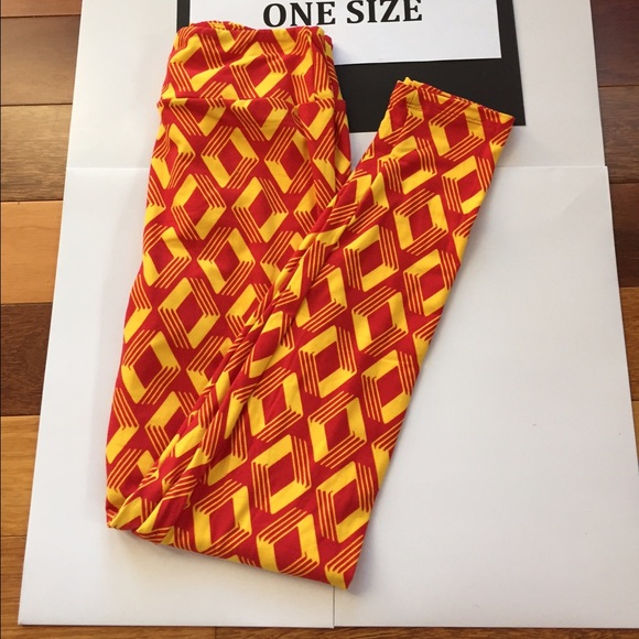 Buttery Soft Leggings in Red and Yellow New